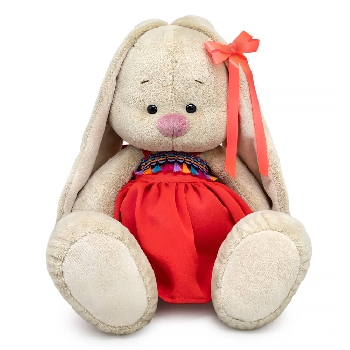 Зайка Ми большой в сарафане с тесьмой