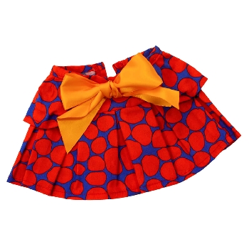 Платье с пышным оранжевым бантом