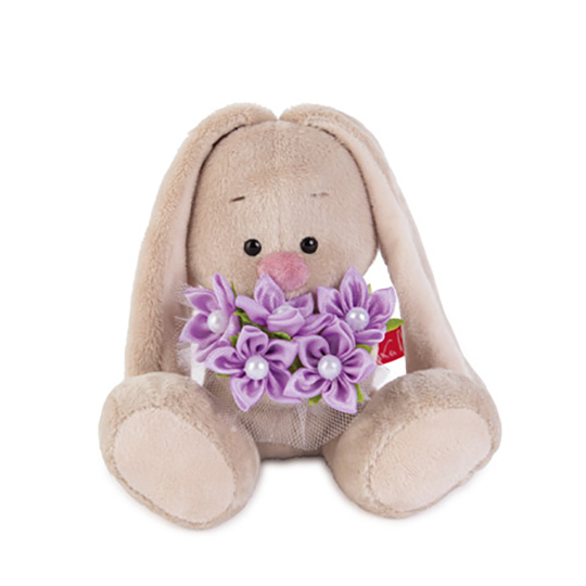 Зайка Ми с голубым букетом