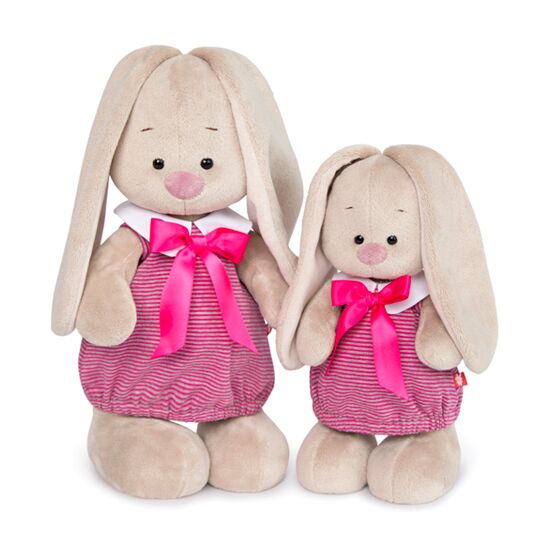 Зайка Ми в платье в розовую полоску