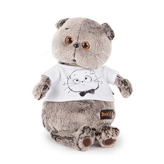 Басик в футболке с принтом "мордочка Басика"