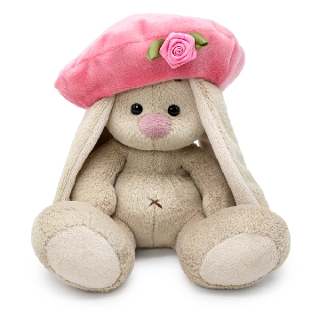 Зайка Ми в берете с розочкой
