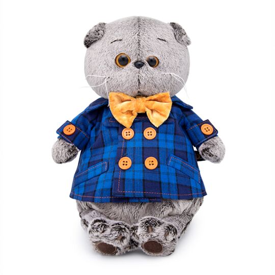 Басик в синей куртке и с бантом