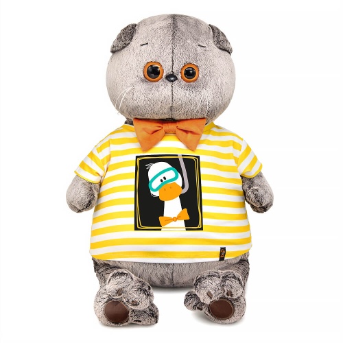 Кот Басик в футболке "Гусик в маске для плавания"