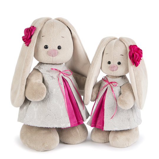 Зайка Ми в сером платье из жаккарда