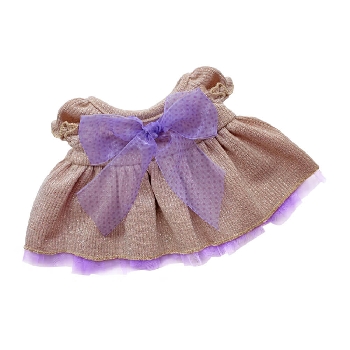 Платье с сиреневым бантом из органзы