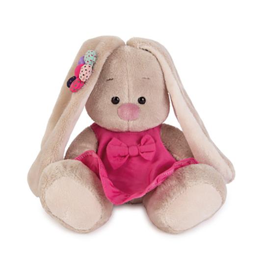 Зайка Ми в розовом сарафанчике и ромашкой на ушке