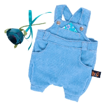 Голубой комбинезон с розочкой