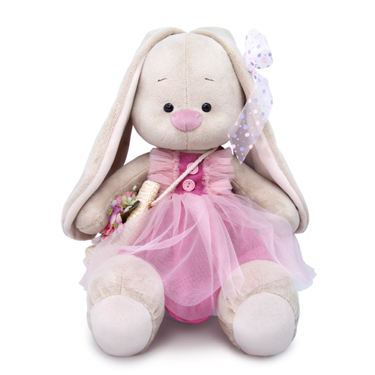 Зайка Ми большой с сумочкой с цветком