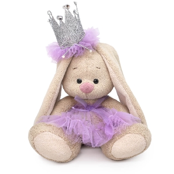 Зайка Ми в короне и сиреневой пышной юбочке из сеточки