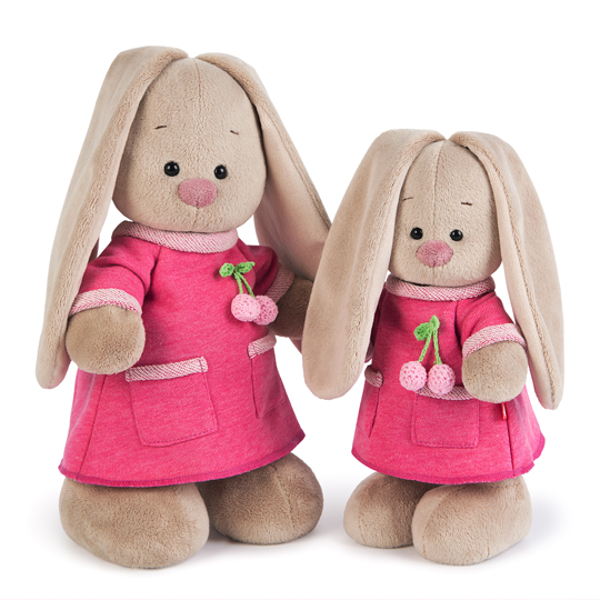 Зайка Ми в розовом платье с вишенкой