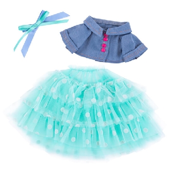 Джинсовая курточка и юбка из сетки