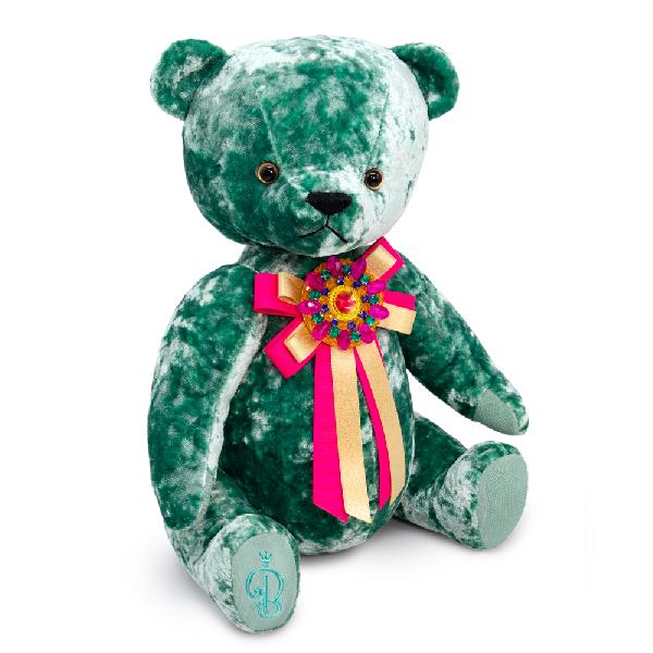 Медведь изумрудный с брошкой