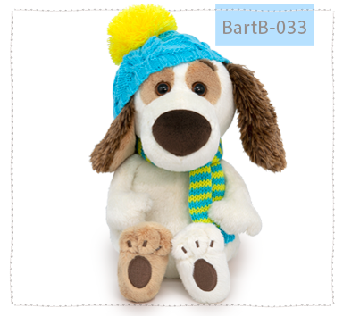 Бартоломей беби в голубой шапке и шарфе