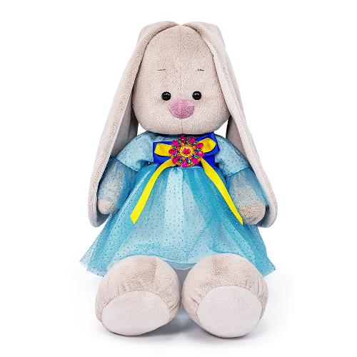 Зайка Ми большой в платье с брошкой