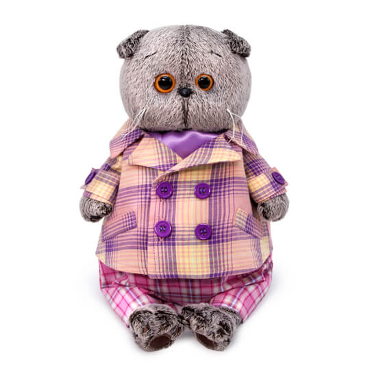 Басик в пиджаке в сиреневую клетку