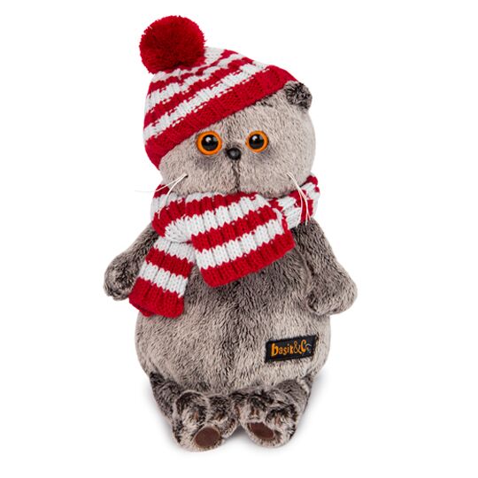 Басик в полосатой шапке с шарфом