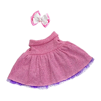 Платье с люрексом и бант со снежинкой