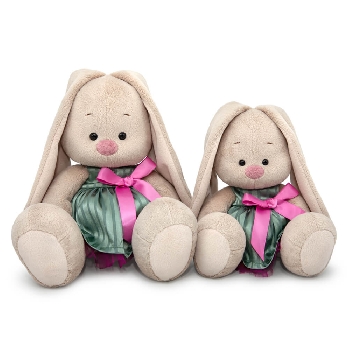 Зайка Ми в платье с атласным бантом