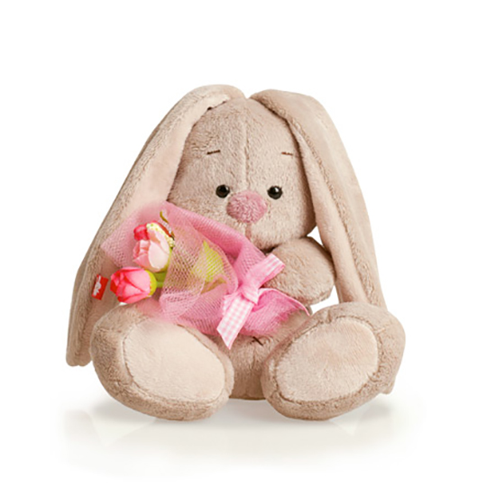 Зайка Ми с розовым букетом