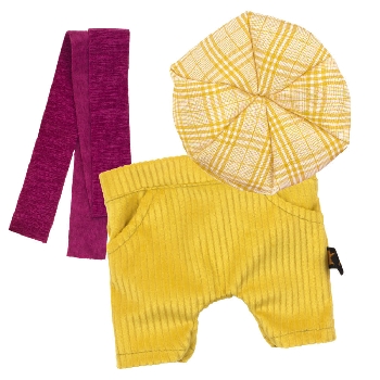 Вельветовые брюки, кепка и шарфик