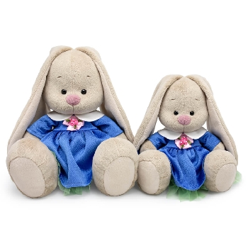 Зайка Ми в синем платье с розочками