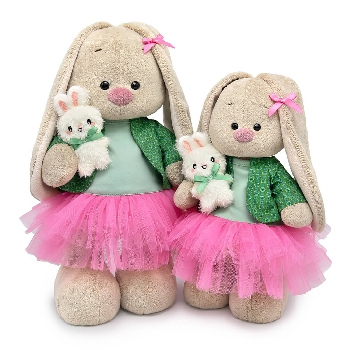 Зайка Ми в мятно-розовом комплекте и с зайчиком