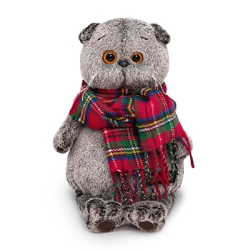 Басик и красный шарф в клеточку