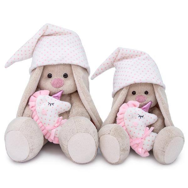 Зайка Ми с подушкой единорогом розовая