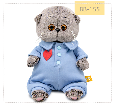 Басик беби в голубом комбинезоне с сердечком