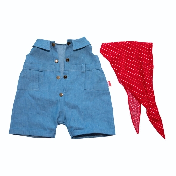 Джинсовый комбинезон и косынка