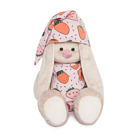 Зайка Ми большой в пижаме в клубнички