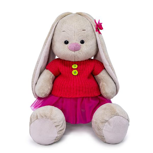 Зайка Ми большой в вязаной кофте