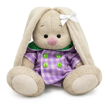 Зайка Ми в клетчатом пальто с капюшоном