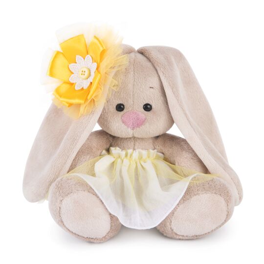 Зайка Ми в желтой юбочке и цветком на ушке