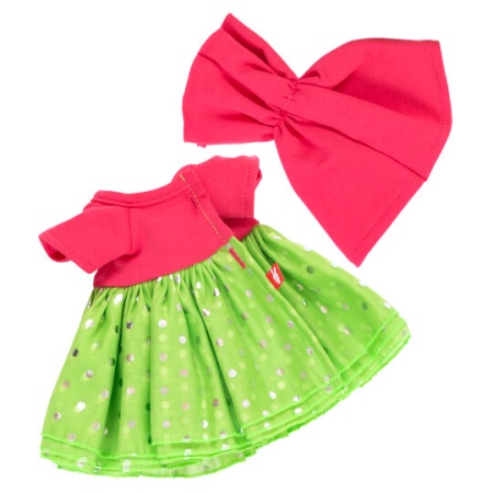 Платье с пышной юбкой и малиновая шапочка