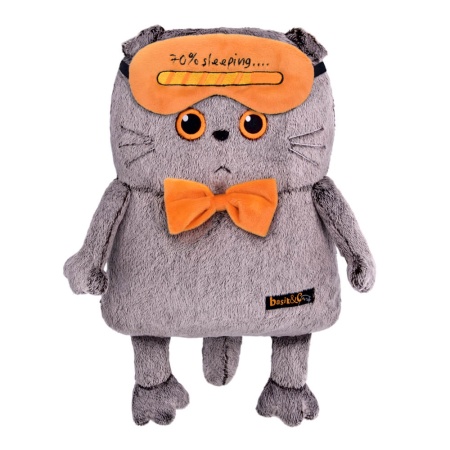 Кот-подушка в маске для сна
