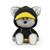 Волчонок Вока в черной толстовке с капюшоном